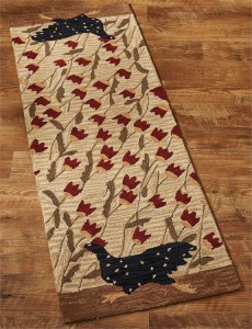 Rustic Folk Chicken Run Hooked Rug Floor Runner Rustic Folk Chicken Run Hooked Rug Floor Runner