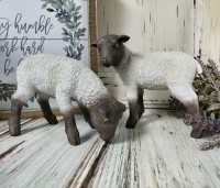 Grazing Sheep Figurines - Set of 2
