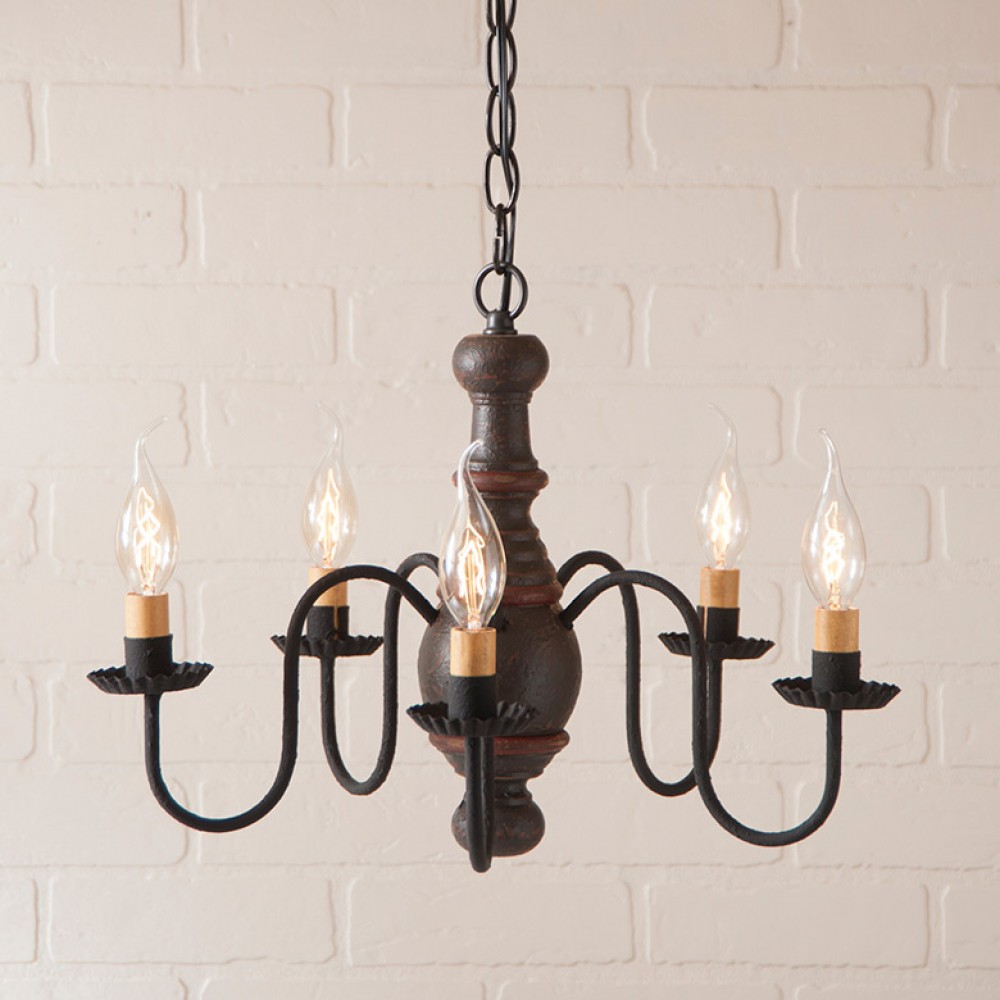 Lancaster Rustic Primitive Wood Chandelier - Vintage Farmhouse and