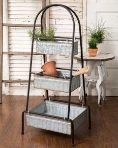 Rustic Farmhouse Three Bin Cart