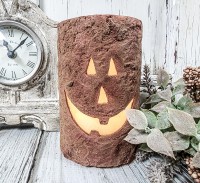Jack O Lantern Pumpkin Halloween Timer 3 x 5" Pillar Candle