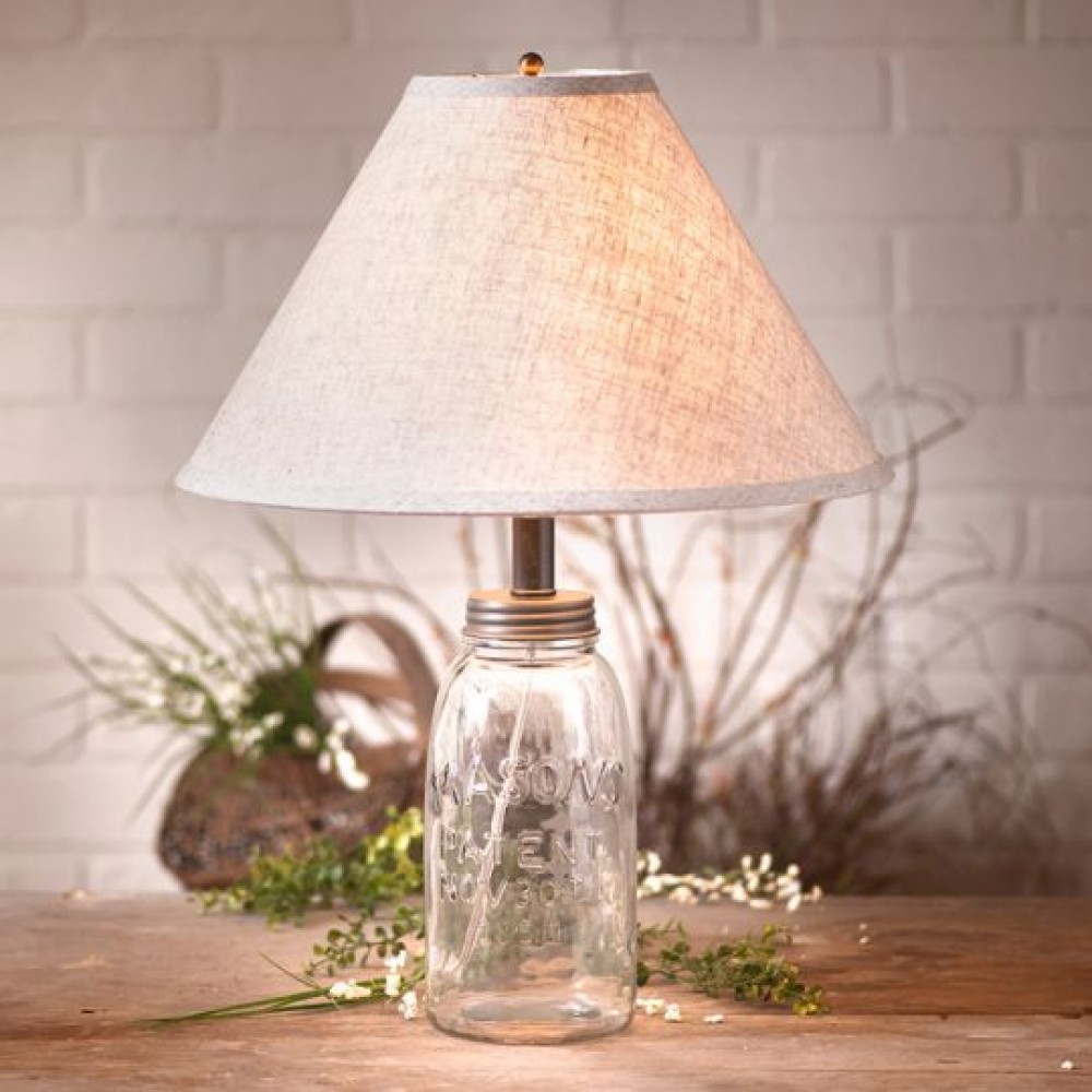 Farmhouse Style Mason Jar Table Lamp Vintage Inspired Rustic