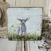 Lamb in Field Farmhouse Box Sign