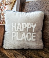 Happy Place Velour Accent Pillow