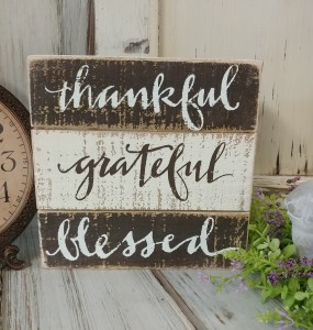 Thankful Grateful Blessed Box Sign - Vintage Farmhouse and Rustic ...