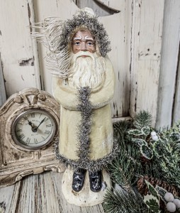 Vintage Inspired Ivory Velvet Old World Christmas - Belsnickel 