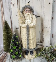 Vintage Inspired 17" Ivory Old World Santa - Belsnickel Christmas Holiday Figure