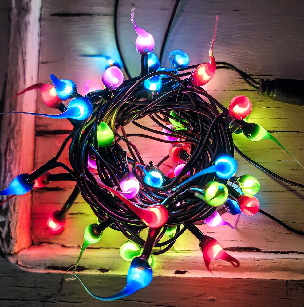 Retro Christmas Hand Dipped Light Strand Vintage Farmhouse and Rustic