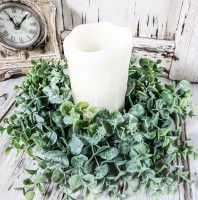 Greenbriar Eucalyptus Spring Small Wreath /  Pillar Candle Ring 