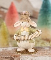 Whimsical Musical Bunny Figurine - Vintage Inspired Spring Home Decor