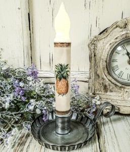 Pineapple Handmade Flameless Timer Taper Candle 