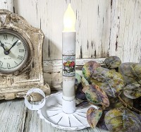 Fall Apple Basket Handmade Timer Taper Candle - Cottagecore Autumn