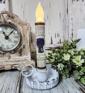 Lavender Bouquet Handmade Timer Taper Candle