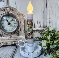 Vintage Seed Packet Pansy Flower Timer Taper Candle