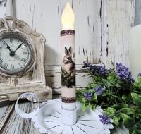 Garden Bunny Handmade Flameless Timer Taper Candle