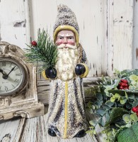 Vintage Inspired White & Gold Old World Santa - Belsnickel Christmas Holiday 